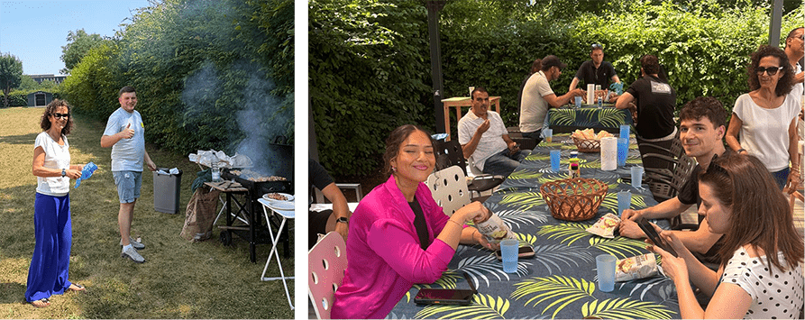G-OPS team around the grill and table during the ONE TEAM summer gathering