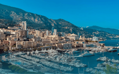 Port Hercule and Monaco skyline with superyachts ahead of the Monaco Yacht Show 2026