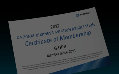 NBAA 2027 Certificate of Membership awarded to G-OPS, member of the National Business Aviation Association since 2021